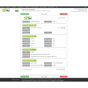 Database Impor Respirator-India N95