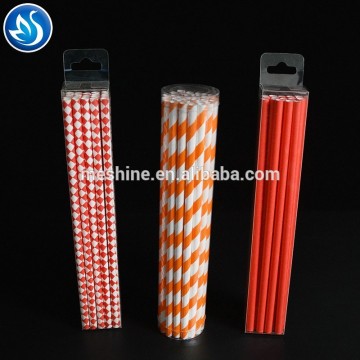 Hotsale disposable printed paper straw with PVC box