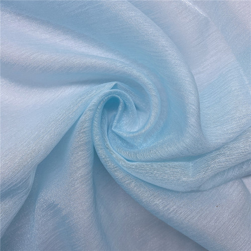 Fancy Light Blue Shimmer Organza Tulle Fabric