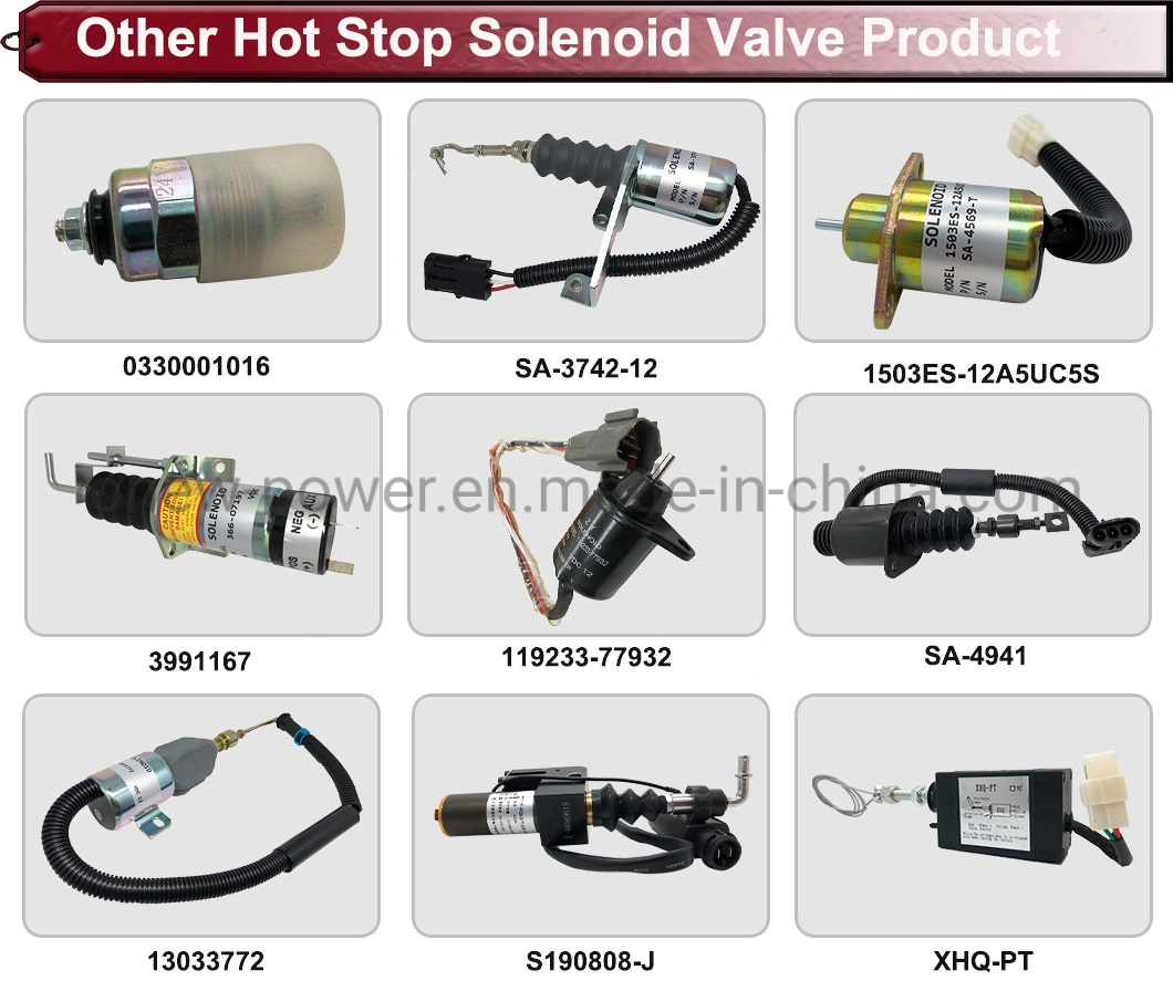 High Quality Xhq-PT 12V 24V Diesel Engine Stop Solenoid Valve Mechetronics Solenoids Xhq-PT Xhq-Ptg Price List