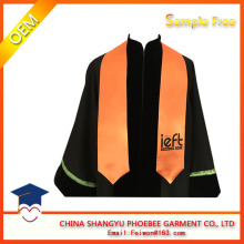 Wholesale Orange Satin Imprinted Graduation Stoles