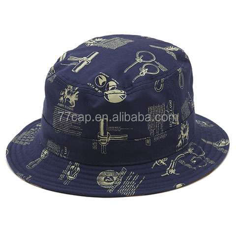 Foldable Quality Big Brim Plain White Cotton Custom Bucket Hat with String