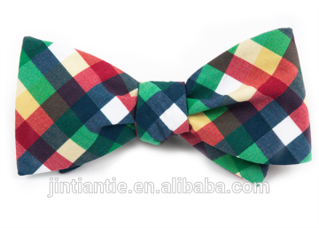 2016 latest design cheap plaid men silk jacquard bow ties