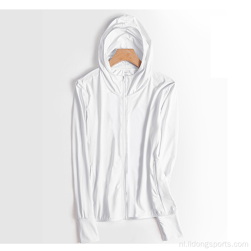 Hoodie voor dames Zip lange mouw shirts zon-proof kleding