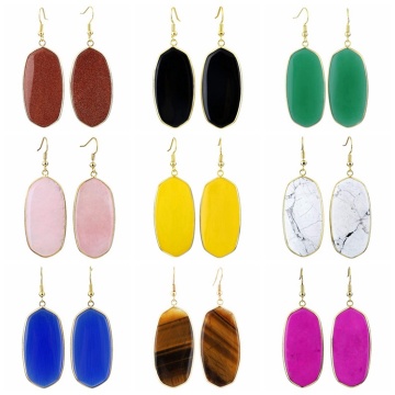 Natural crystal healing stone earrings for women and girls