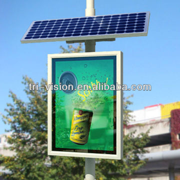 Unipole Outdoor Advertisment Scrolling Solar Signboard