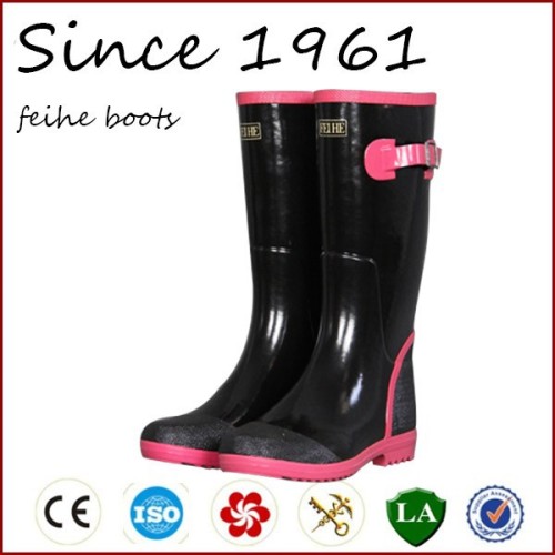 women long rubber rain boots with standard EN 20345