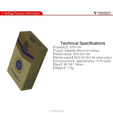 5200mah hot sale  portable power bank with ciggerate shape