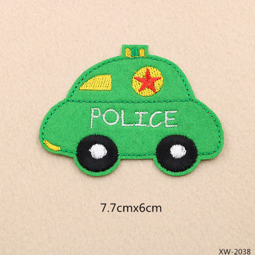 Polizei gestickte Patches Auto Cartoon Patches Tasche Hut