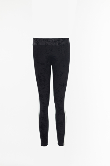 Black velvet slim trousers jogger pants