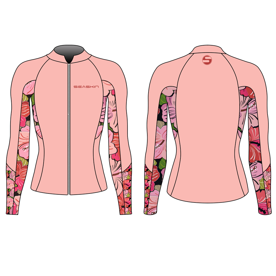 Seaskin Ladies 3mm Front Zip Wetsuit Jacket ด้านบน