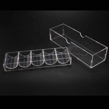 Clear Acrylic Poker Chip Rack with Cover