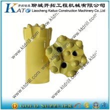 Rock ballistic thread button bit