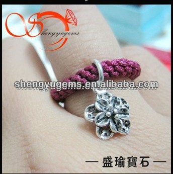 925 sterling silver hotsale handmade flower pattern ring 2014 new silver ring