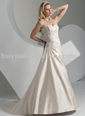 ivory empire waist chiffon wedding dress