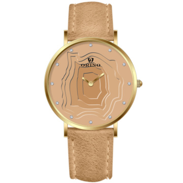 Suede Strap Quartz Wrist Watch For Women's