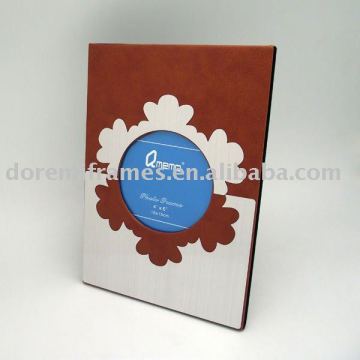 fashion aluminum picture frame with PU leather