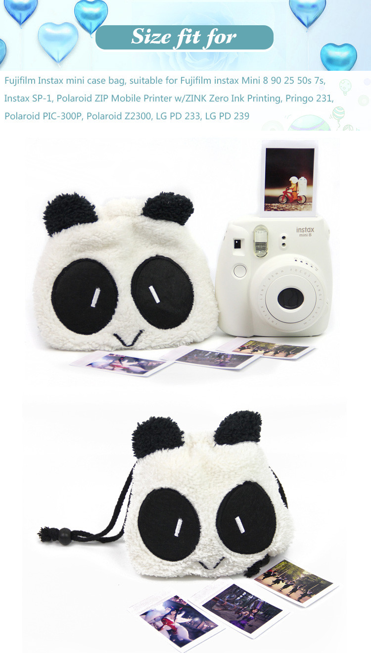 Panda Camera Drawstring Bag Detail