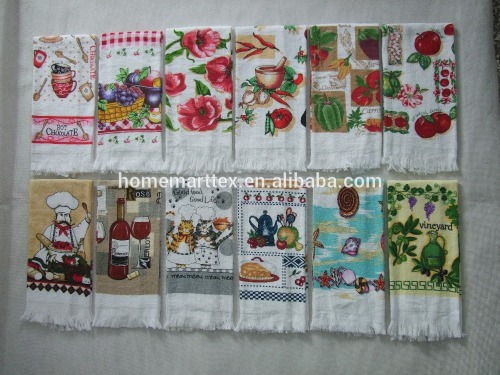 silk screen pigment custom kitchen towel cotton tea towel softtextile home textiles