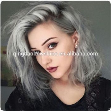 Fashion indian remy gray hair full lace wig