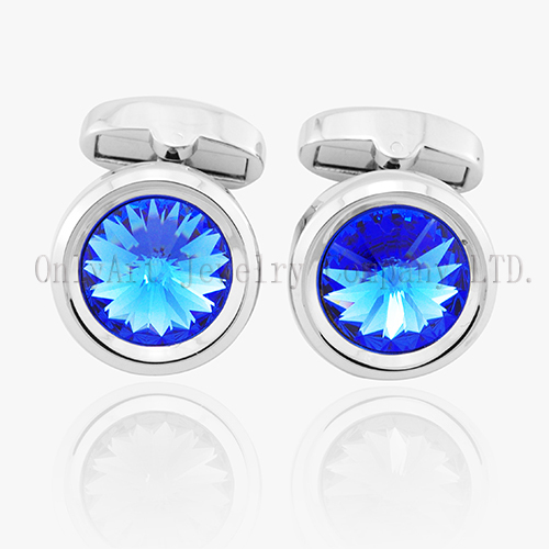 Fashion Accessory Jewelry Men Crystal Brass Cufflink