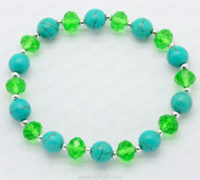 Turquoise semi precious gemstone crystal bracelet charm bangle