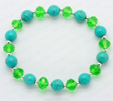 Turquoise semi precious gemstone crystal bracelet charm bangle