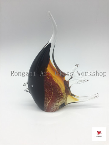 Big Black Fish Glass Sculpture