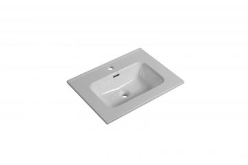 Thin edge drop-in ceramic wash basin