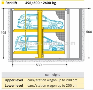 2 level underground car lift parking system
