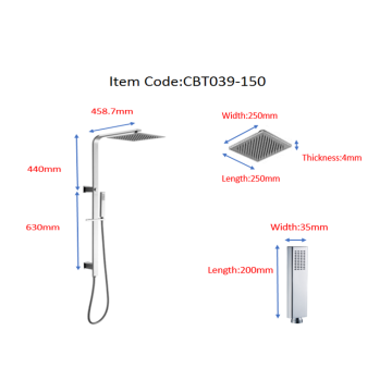 Conjunto de columna de ducha de lluvia para baño