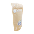 Carta Kraft Stand Up Pouch Clear Window compostabile