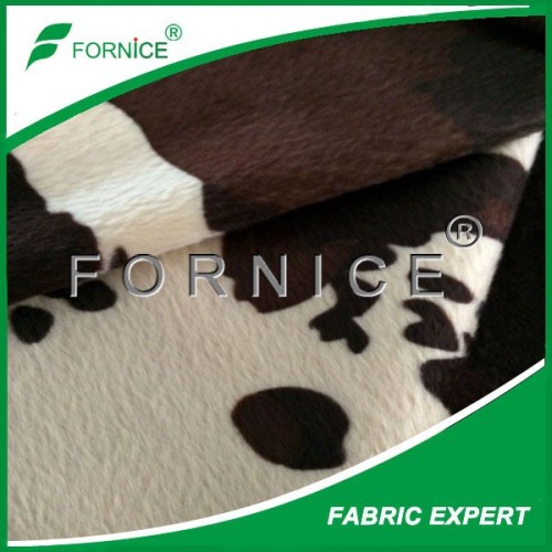 100% polyester cow print minky fabric