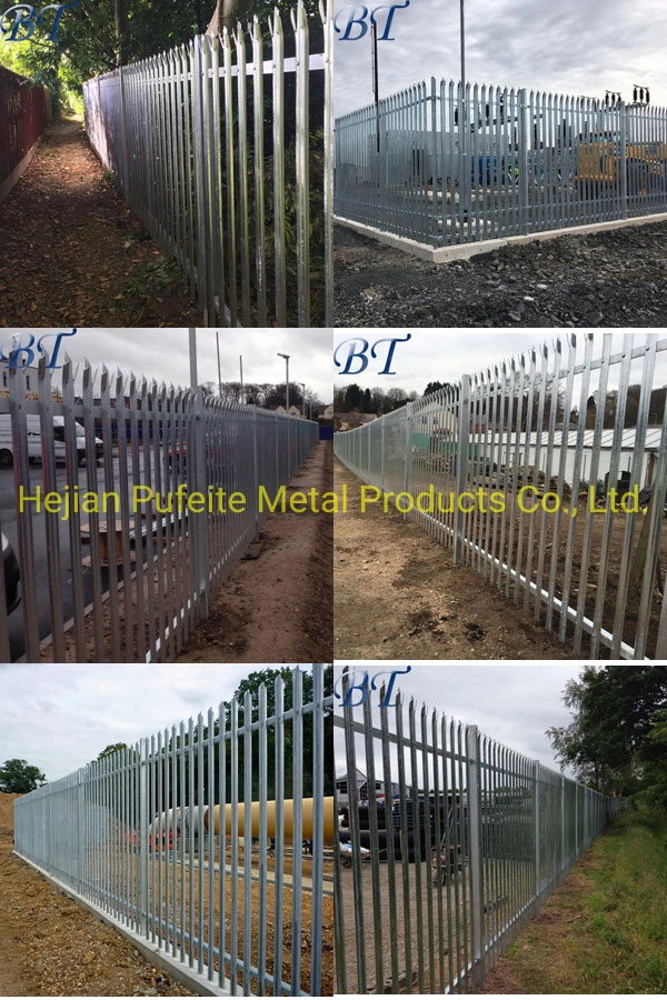 Hot Dipped Galvanized W Pale Palisade Fence with Ipe Post.