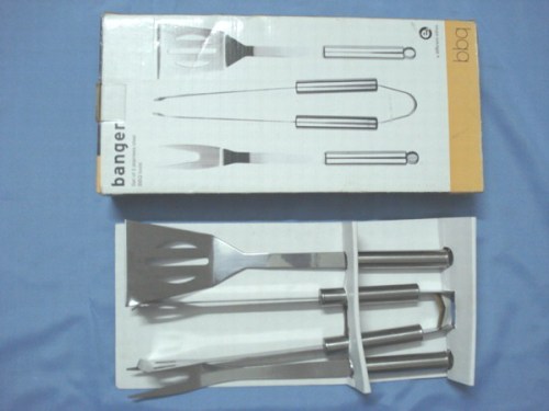 Stainless Steel 3-Piece BBQ Tool Set