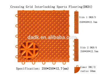 High-strength PP suspended modular plastic basketball floor tiles