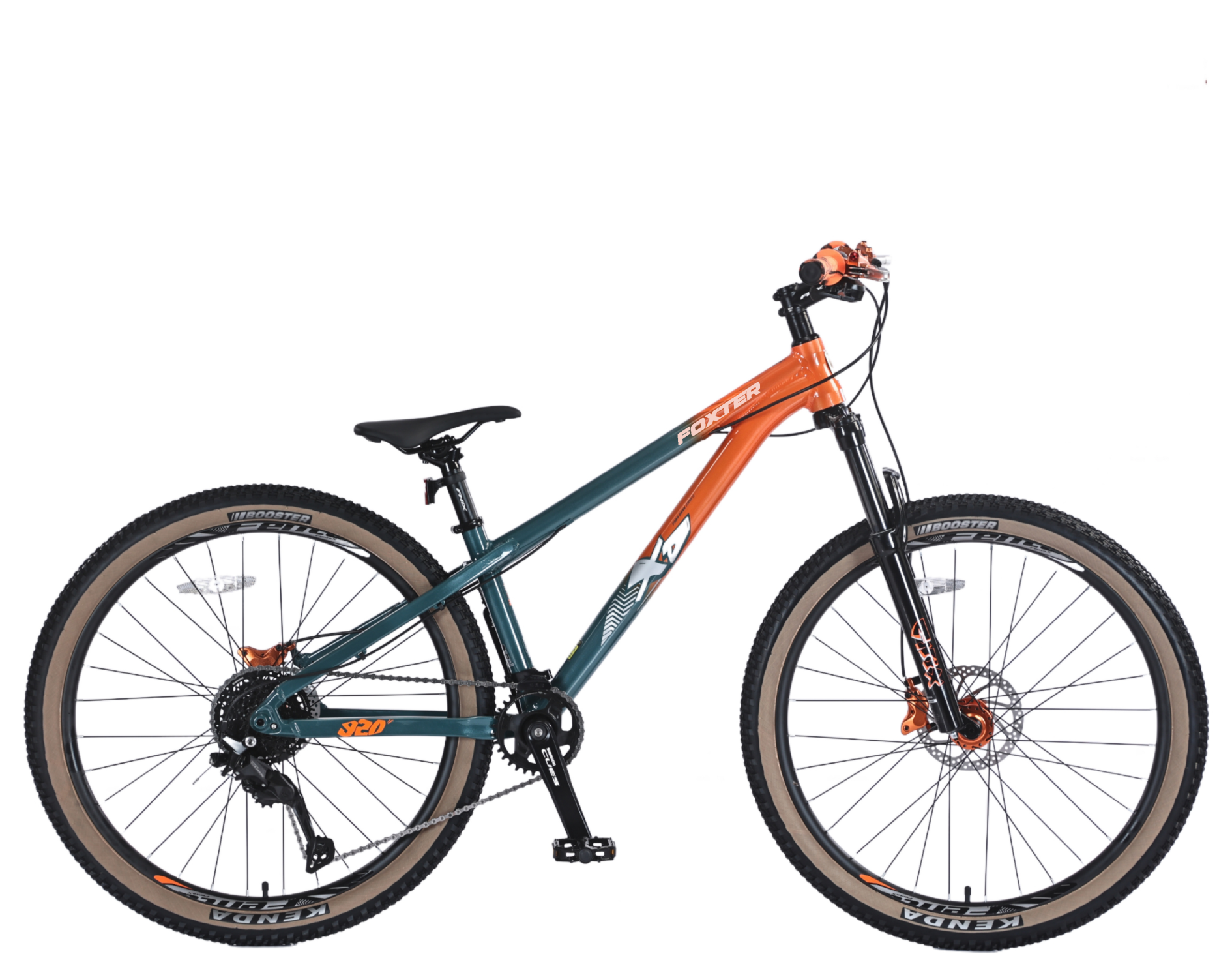 foxter 26 FT920freestyle dağ bisikleti ön süspansiyon 9 vitesli shimano ipuçları yeşil kırmızı foxter 26 FT920freestyle mountain bike front suspension 9speed shimano cues green red