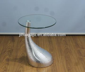modern classic fiberglass aside table/fiberglass table/glass table