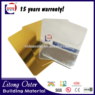 Mirror decoration mirror finished aluminum composite panel sheets in cladding wall materials