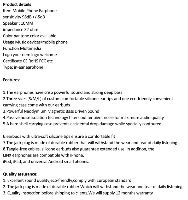 Detail Earphone Berkabel Promosi Promotion Wired Earphone details