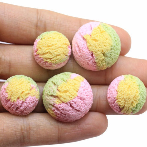 18mm&24mm Colorful Ice Cream Ball Fltback 3d Snow Ball for Jewelry Making Haipin Hair Rope Accessory