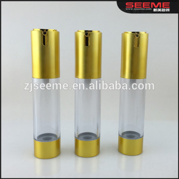 Golden cosmetic airless pump toner bottle AS toner plastic bottle