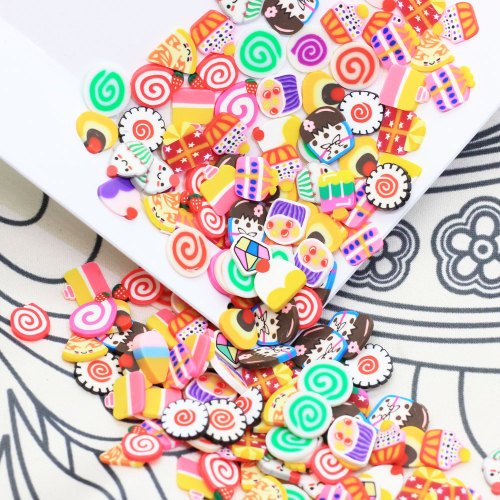 Rebanadas de postre de caramelo de dibujos animados coloridos de 10 MM, rebanadas de arcilla polimérica, relleno de limo de arcilla de barro para decoración de pasteles Diy Re-ment