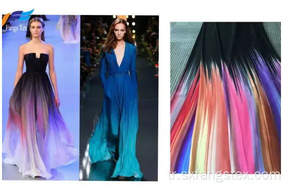 Rainbow Nida Baskılı Polyester Krep Ferace Elbise Kumaşı