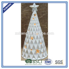 lighted ceramic christmas cone tree adornment for indoor christmas decoration