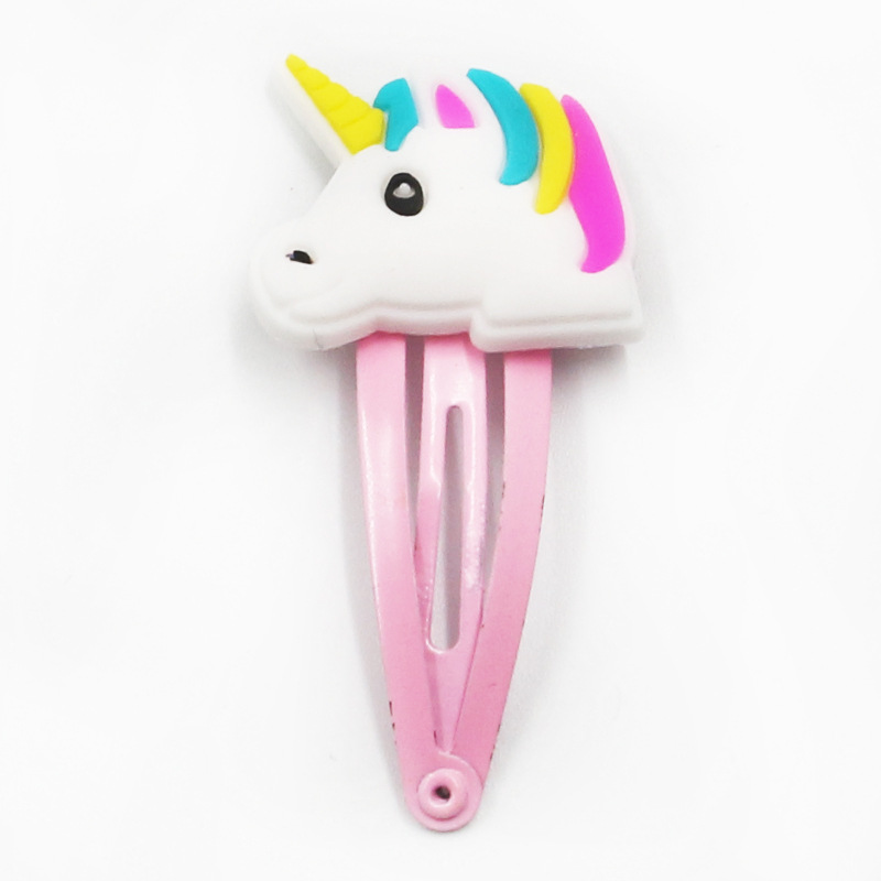 Children's fashion soft adhesive unicorn bb hairpin (3)