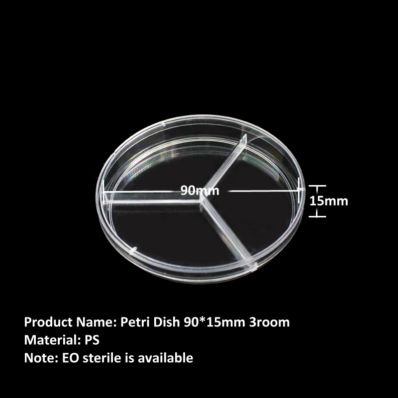 Disposable 90x15 Petri Dish Two Sections