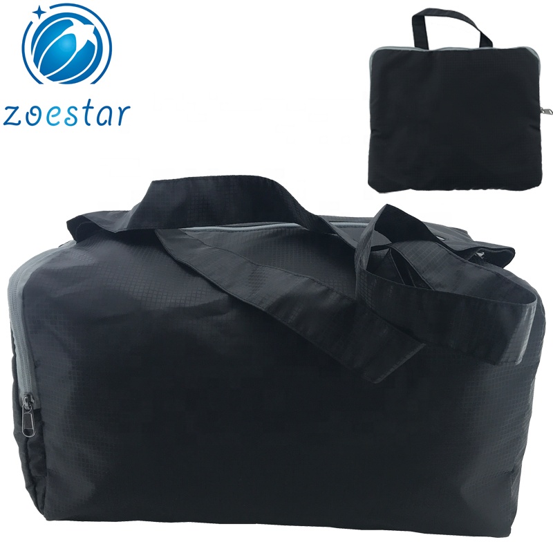 Nylon Ripstop Folding Sport Gymnastics Tote Handbag Foldaway Travel Duffel Weekender Bag