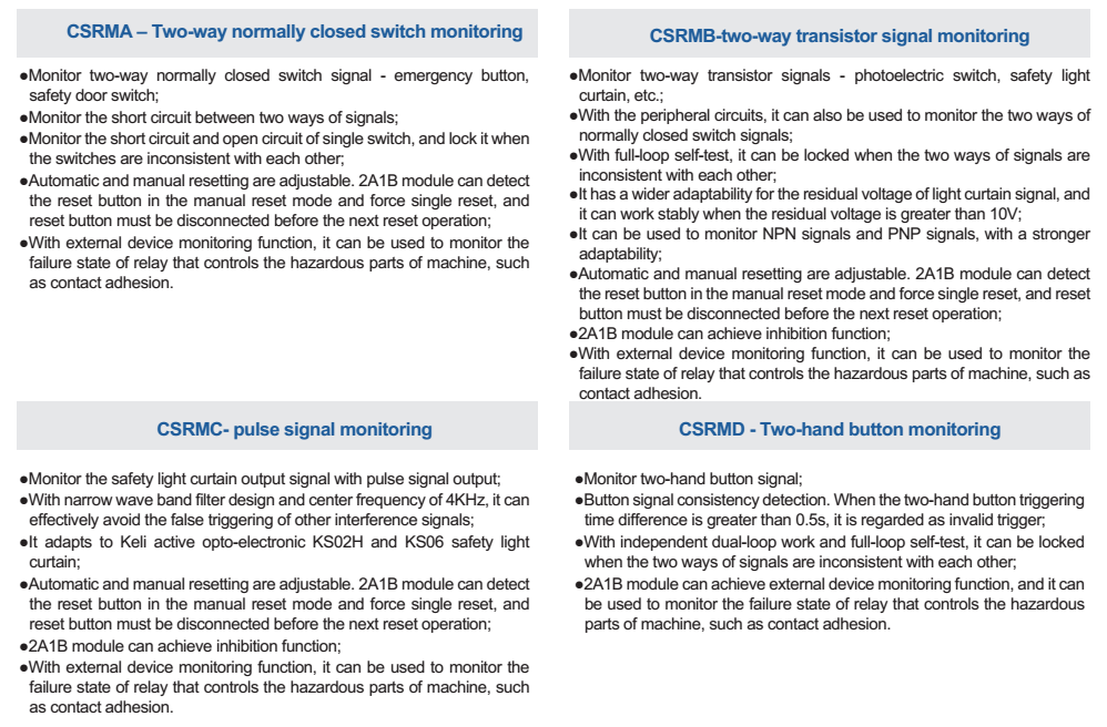 SDKELI CSRM Security Relay Specization ABCD SDKELI CSRM safety relay module specification ABCD
