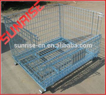 foldable galvanized folding wire container wire mesh container